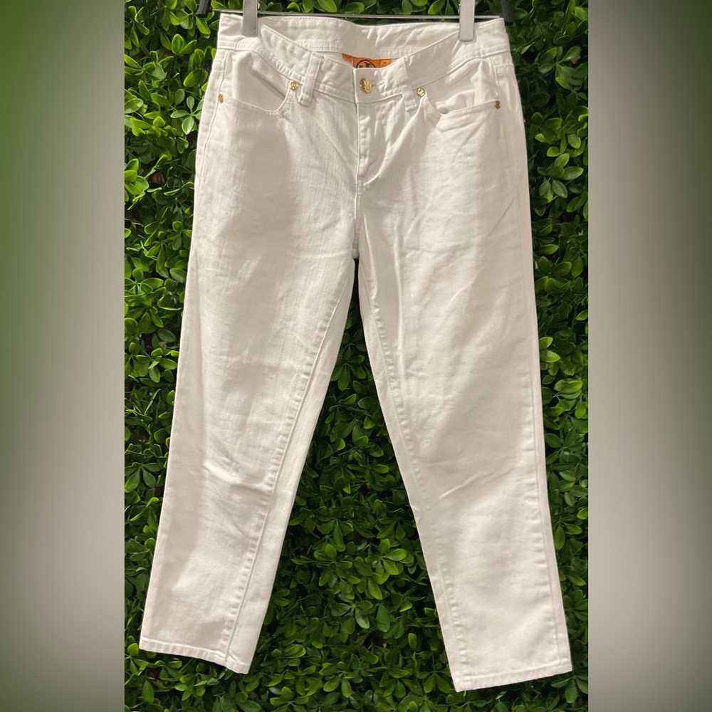 Tory Burch Cream Ankle Jeans